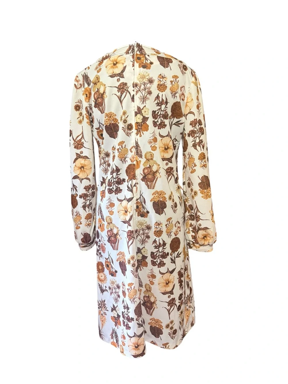 Vintage Botanical Floral Shift Dress Whimsigoth Goblincore Cottagecore Autumn L